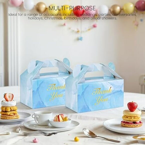 HONEYGIFTS 16-Pack Light Blue Treat Boxes – Party Favor Boxes 6.1" x 3.5" x 3.3" - Picture 3 of 5